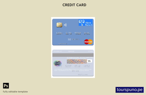 lista para imprimir plantilla de tarjeta mastercard de Vanuatu Alpen Baruch Bank